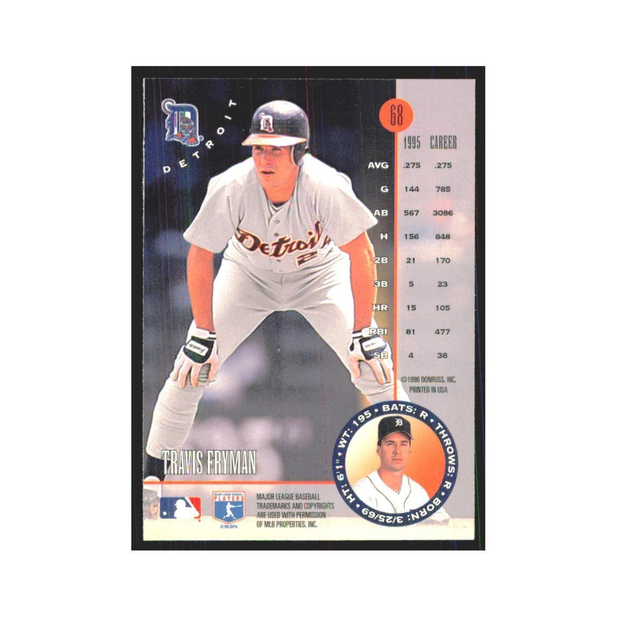 1996 Leaf Travis Fryman Tigers #68