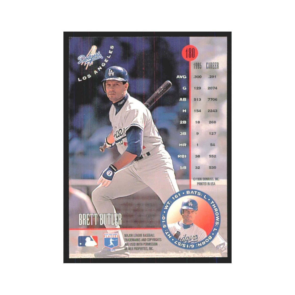 1996 Leaf Brett Butler Dodgers #180