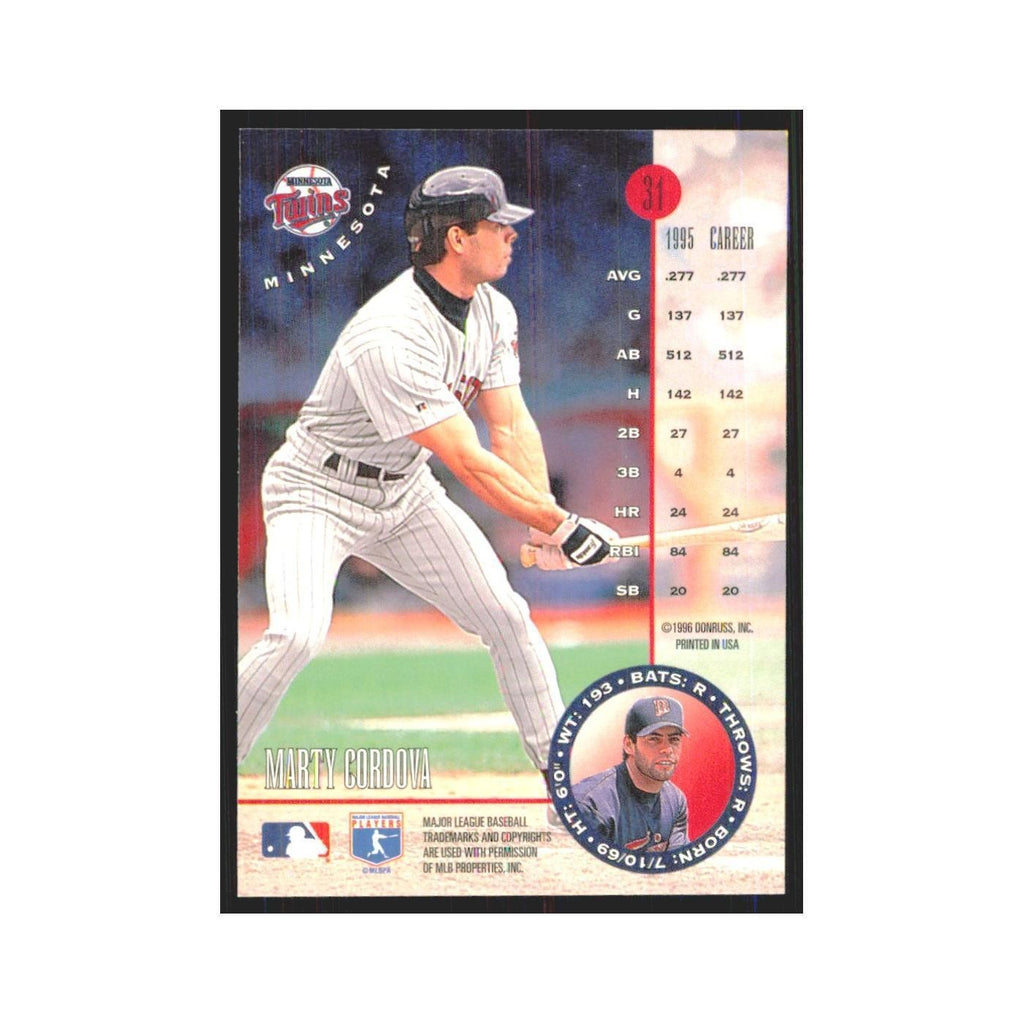 1996 Leaf Marty Cordova Twins #31