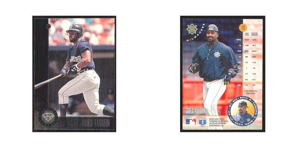 1996 Leaf Greg Vaughn Brewers #19