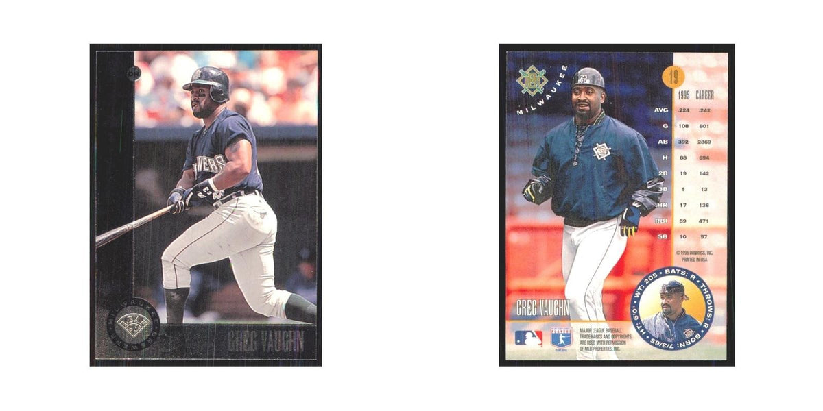 1996 Leaf Greg Vaughn Brewers #19