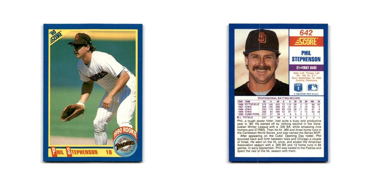 1990 Score Phil Stephenson RC Padres #642