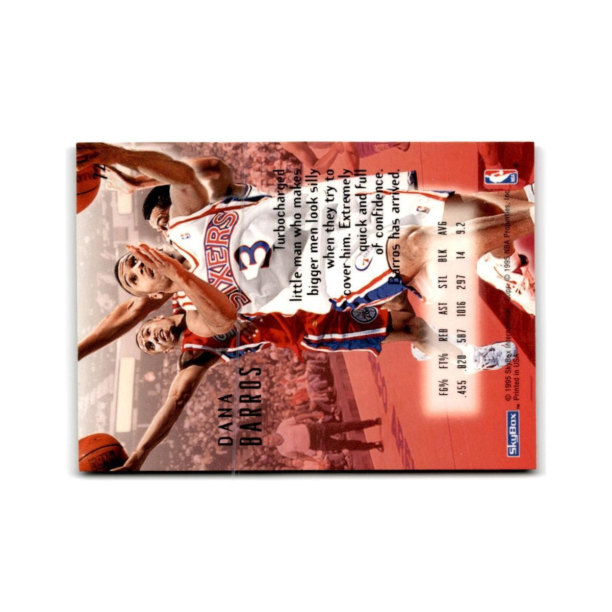 1994 SkyBox E-Motion Dana Barros 76ers #72
