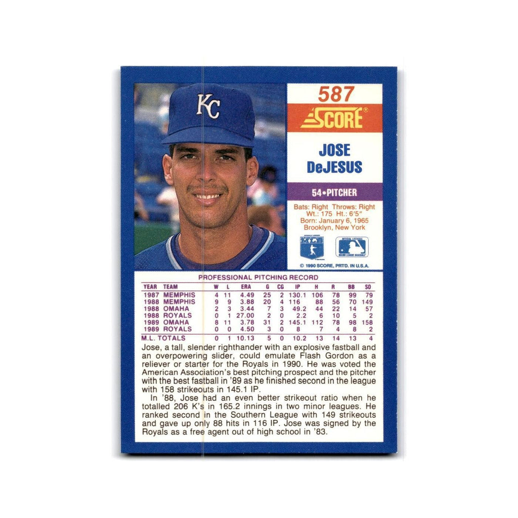 1990 Score Jose DeJesus Royals #587