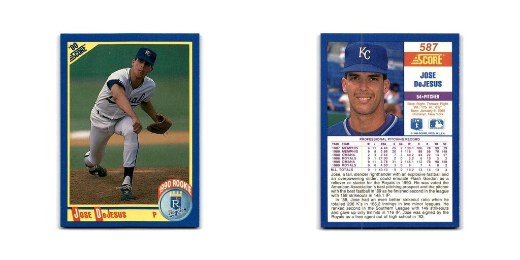 1990 Score Jose DeJesus Royals #587