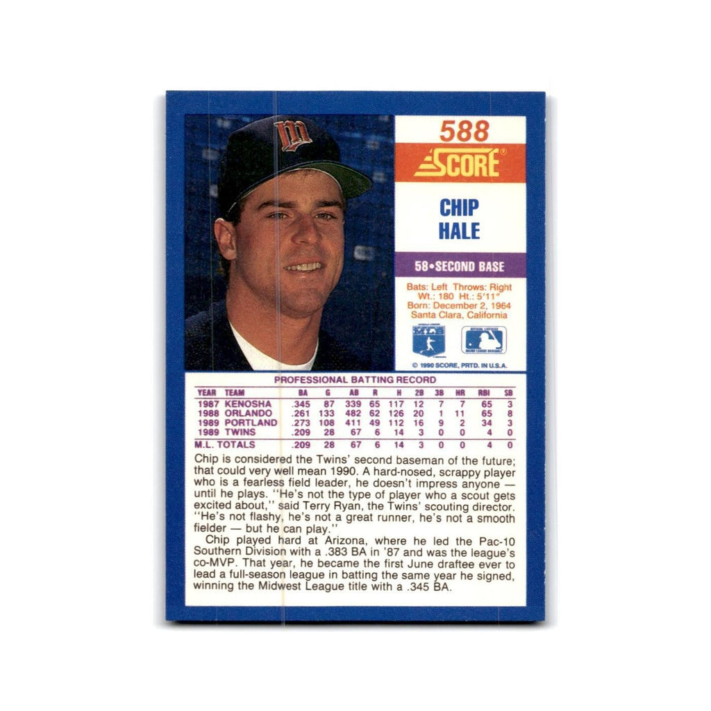 1990 Score Chip Hale RC Twins #588