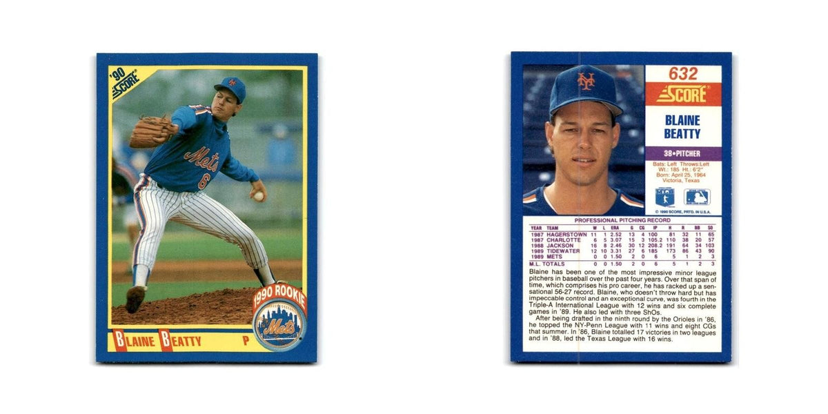 1990 Score Blaine Beatty RC Mets #632