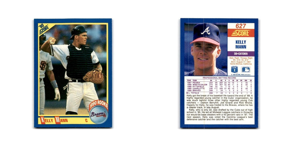 1990 Score Kelly Mann RC Braves #627