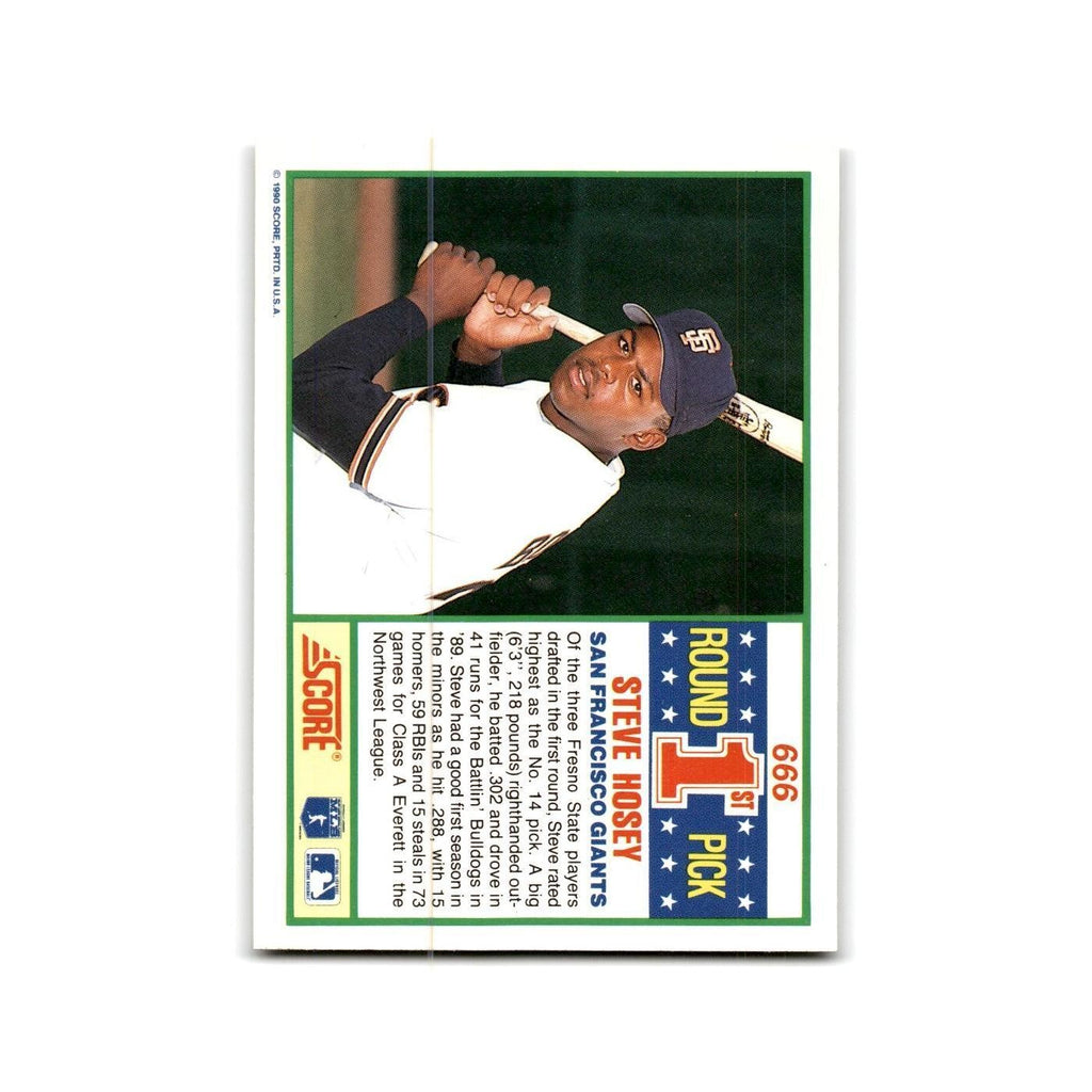 1990 Score Steve Hosey RC Giants #666