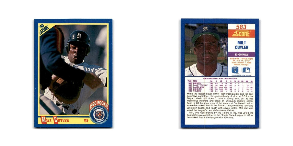 1990 Score Milt Cuyler RC Tigers #583