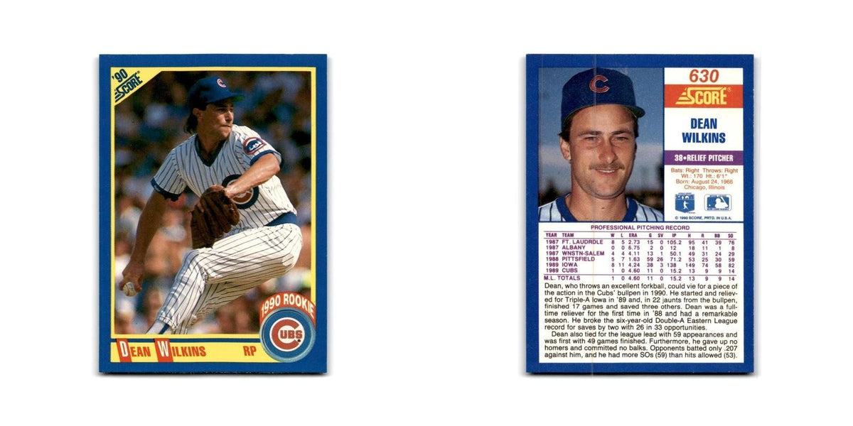 1990 Score Dean Wilkins RC Cubs #630