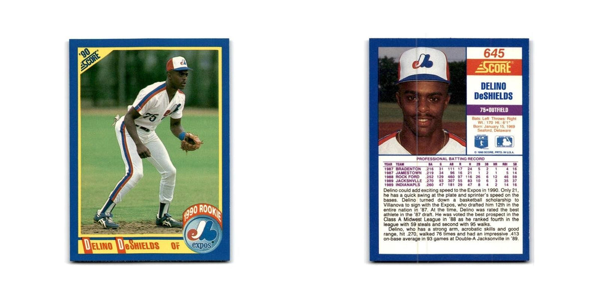 1990 Score Delino DeShields RC Montreal Expos #645