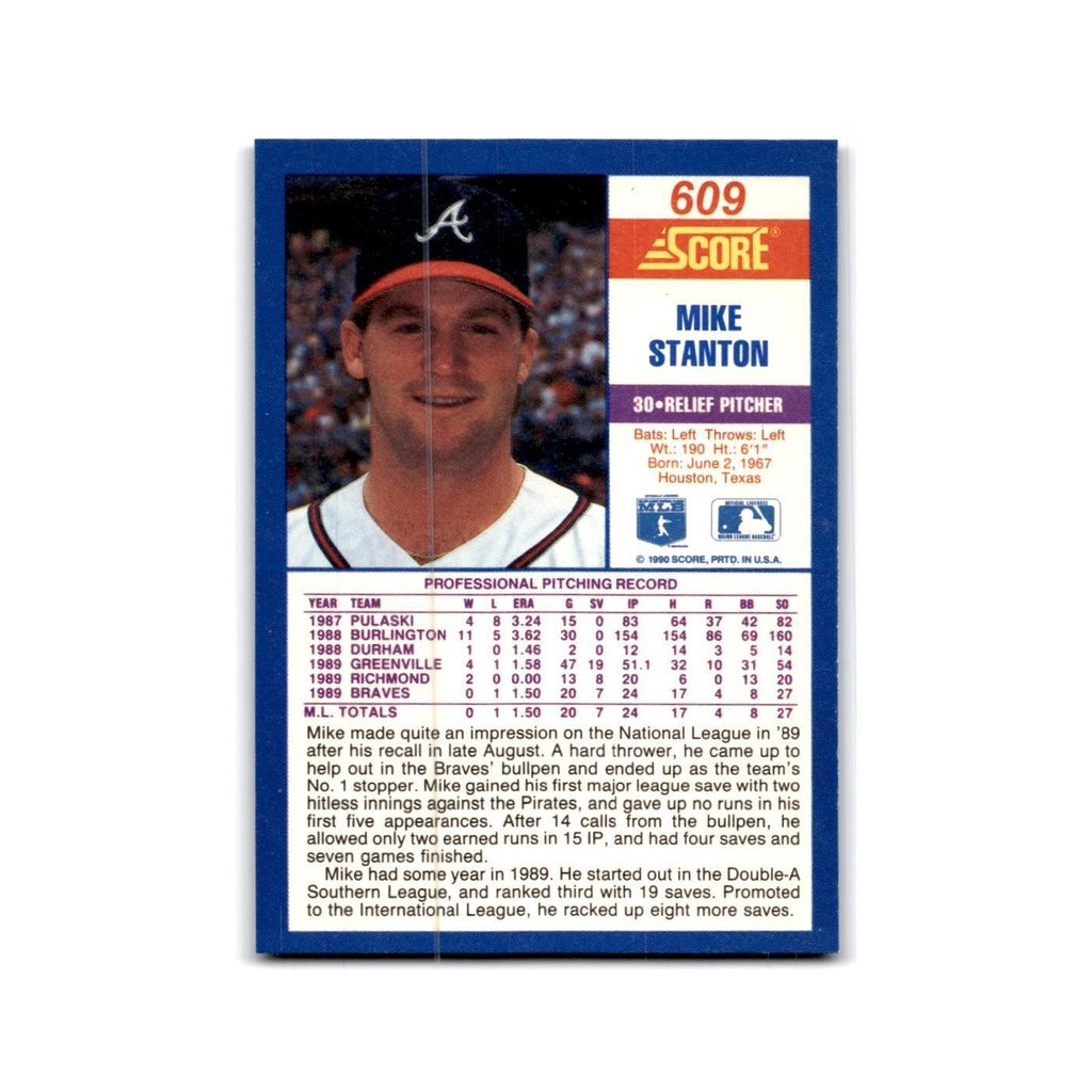 1990 Score Mike Stanton RC Braves #609