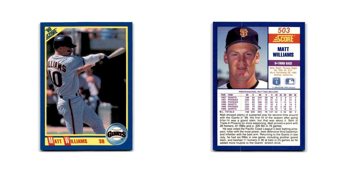 1990 Score Matt Williams Giants #503