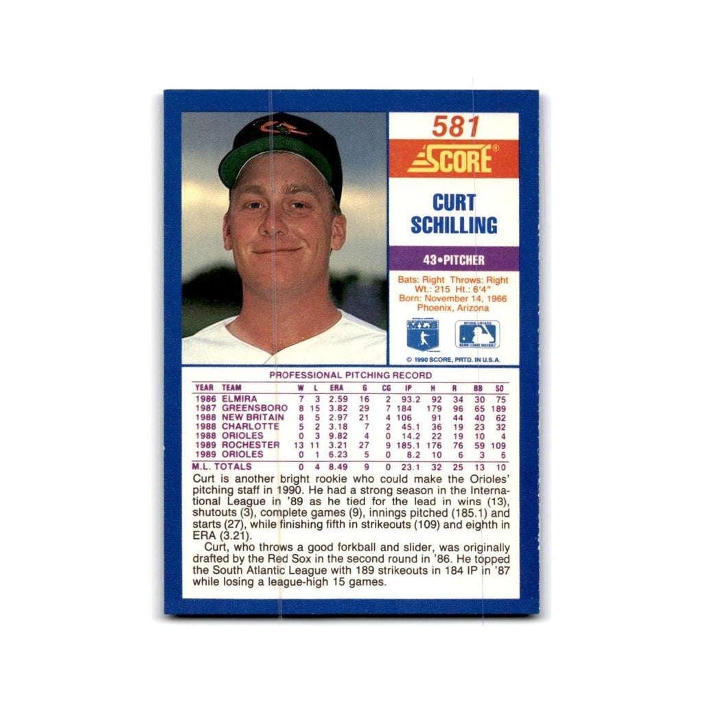 1990 Score Curt Schilling Orioles #581