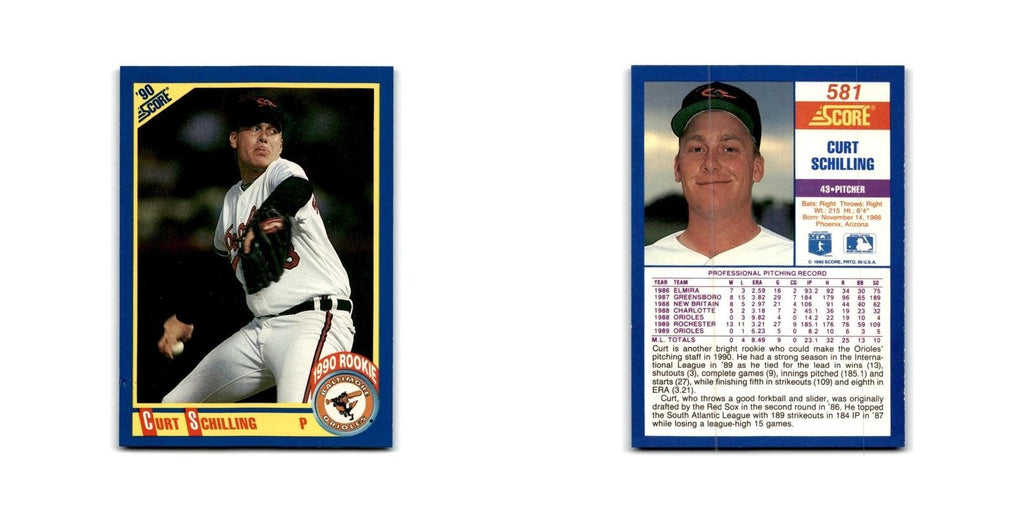 1990 Score Curt Schilling Orioles #581