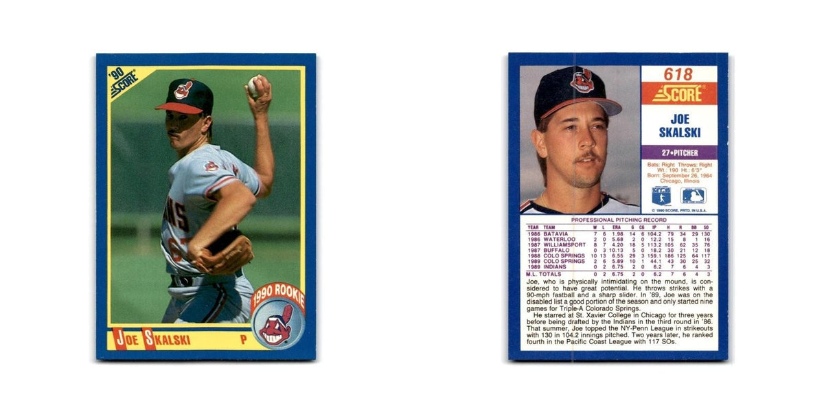 1990 Score Joe Skalski Indians #618