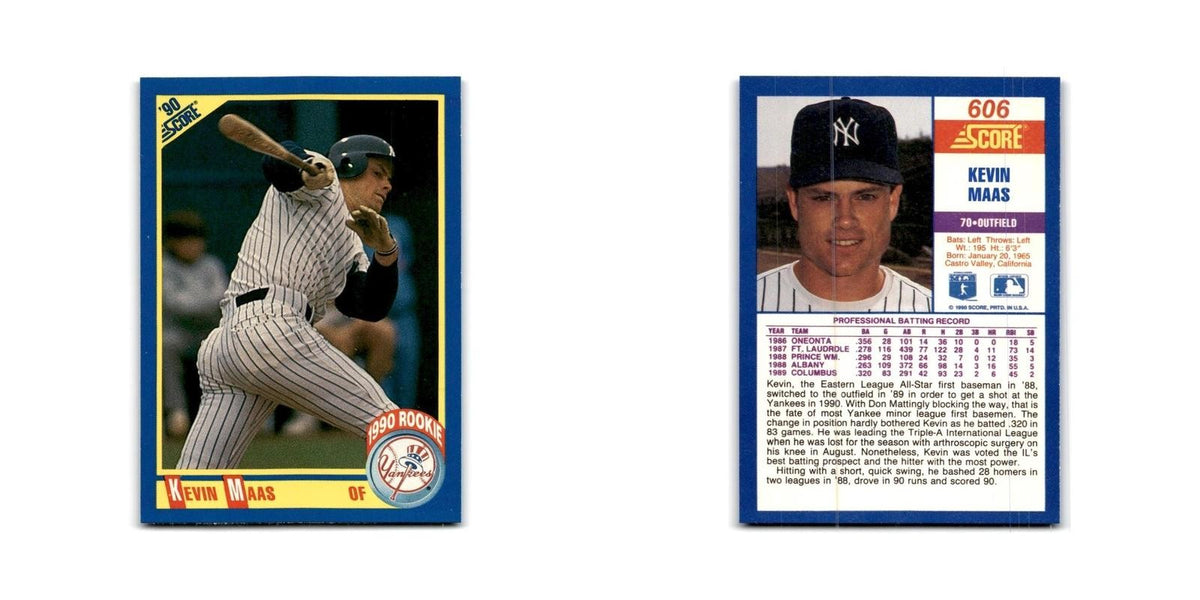 1990 Score Kevin Maas RC Yankees #606