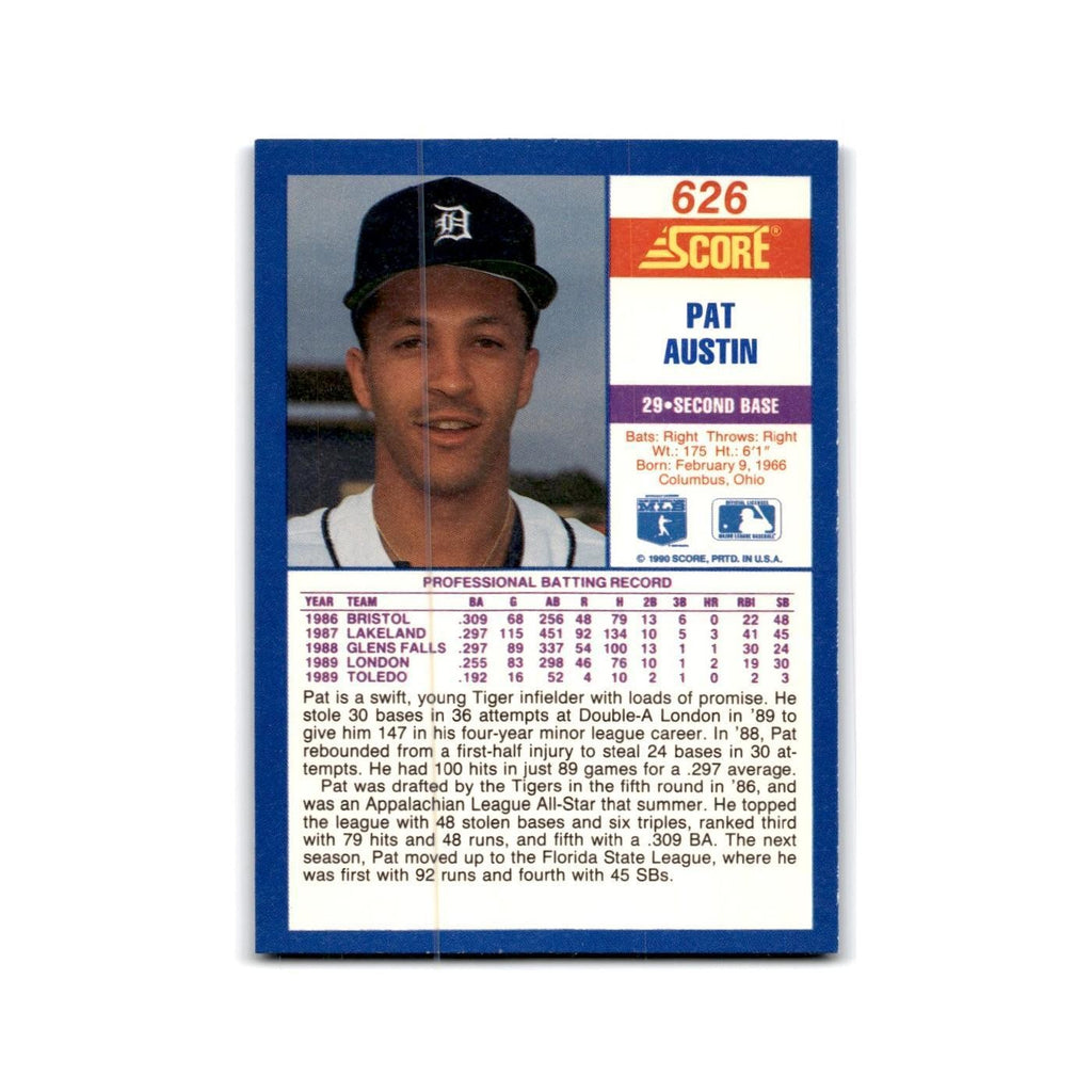 1990 Score Pat Austin RC Tigers #626