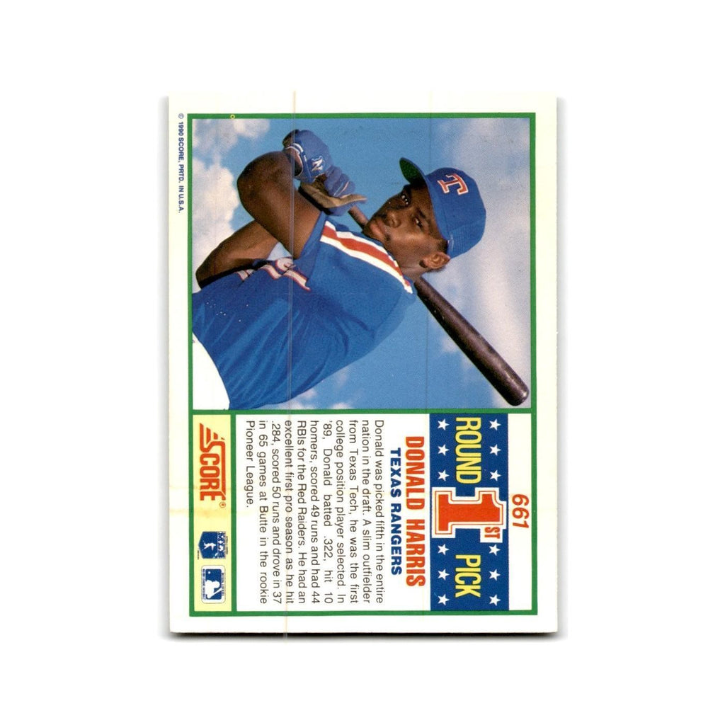 1990 Score Donald Harris RC Rangers #661