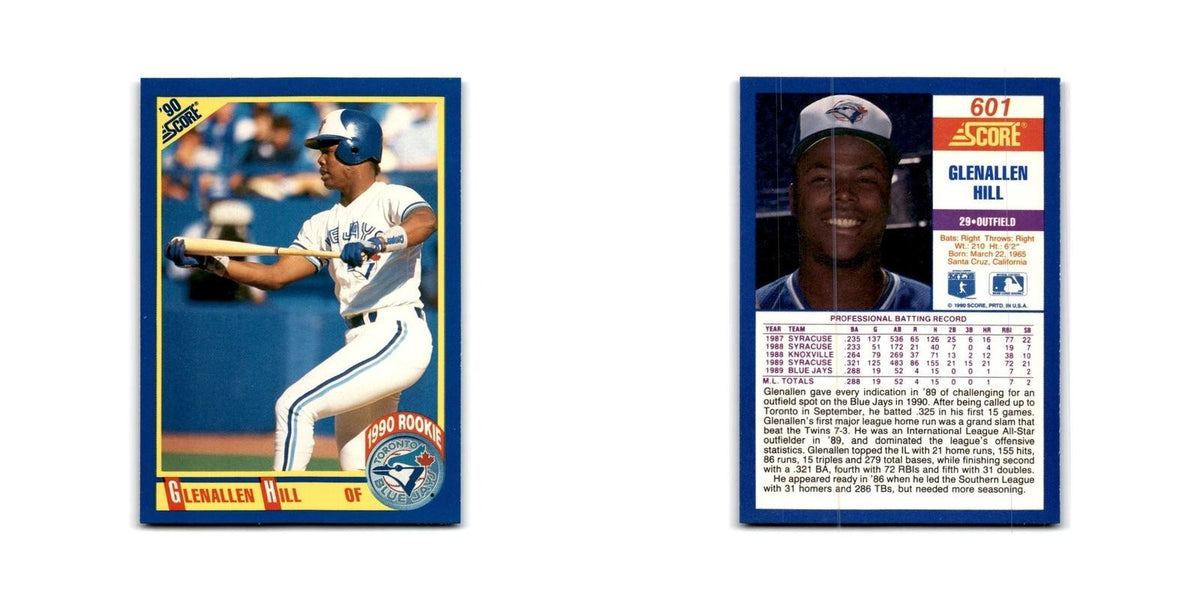 1990 Score Glenallen Hill Blue Jays #601
