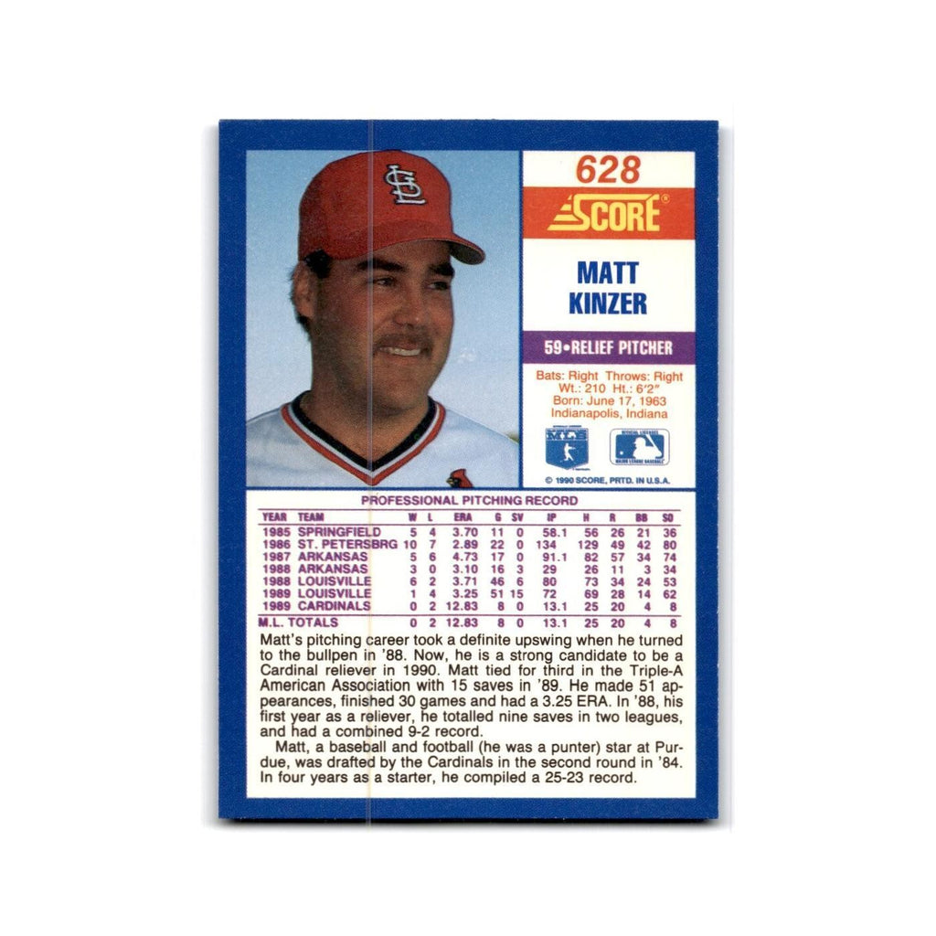 1990 Score Matt Kinzer RC Cardinals #628