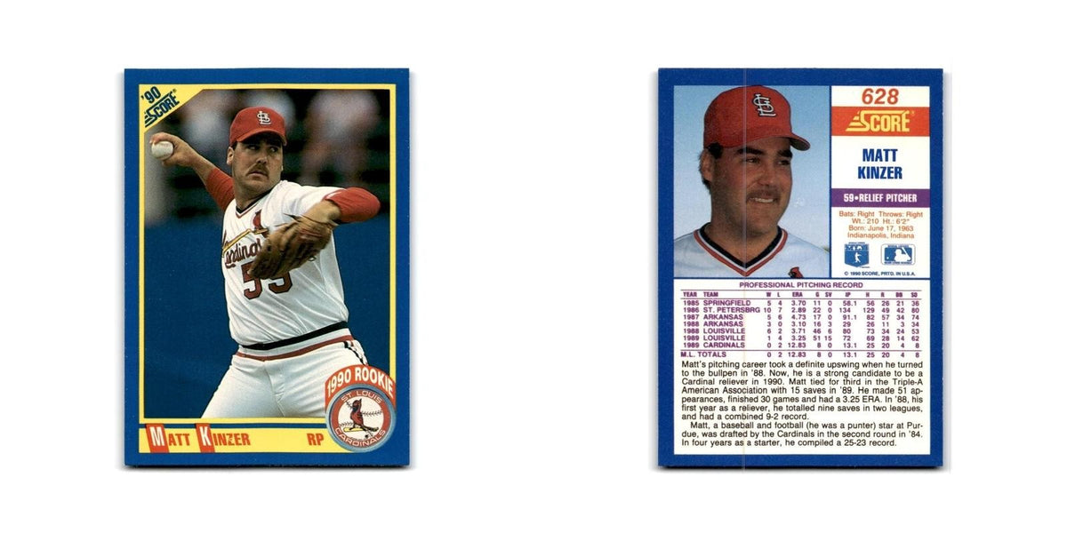 1990 Score Matt Kinzer RC Cardinals #628