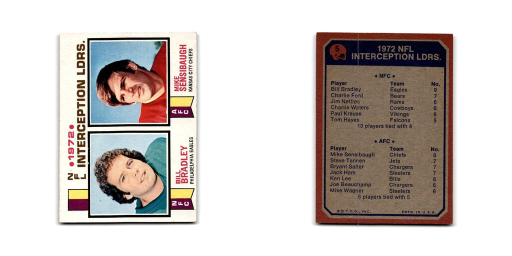 1973 Topps Bill Bradley/Mike Sensibaugh Philadelphia Eagles/Kansas City Chiefs