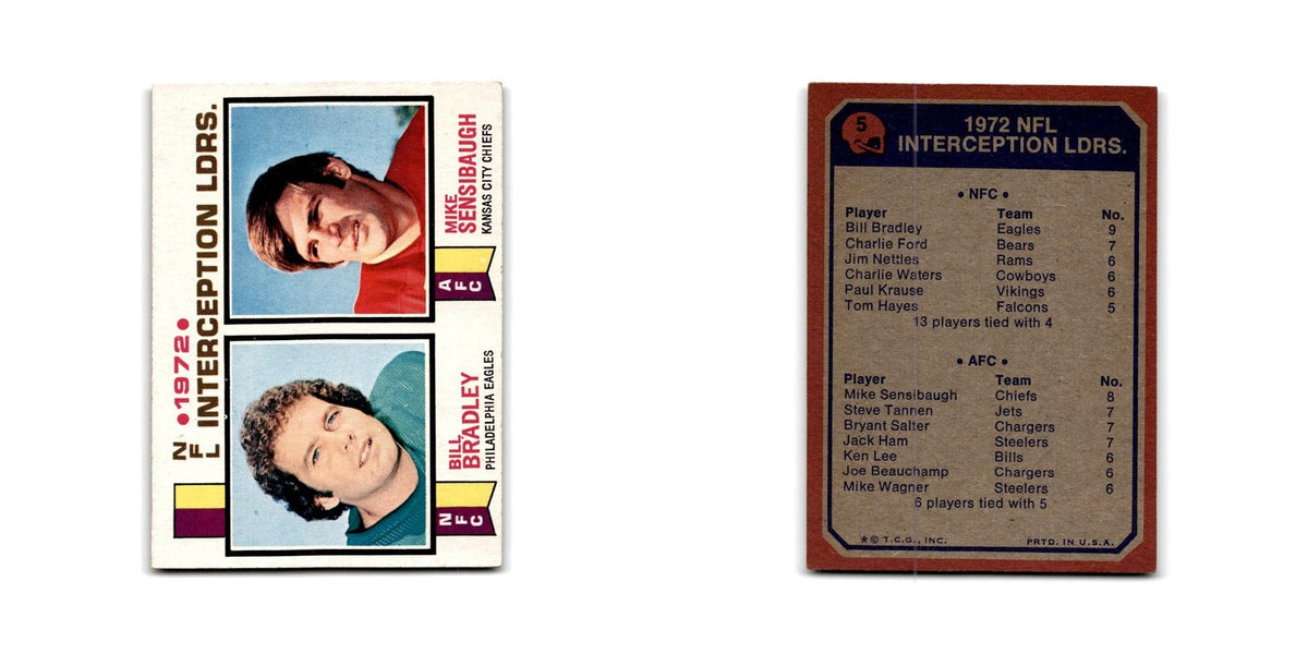 1973 Topps Bill Bradley/Mike Sensibaugh Philadelphia Eagles/Kansas City Chiefs