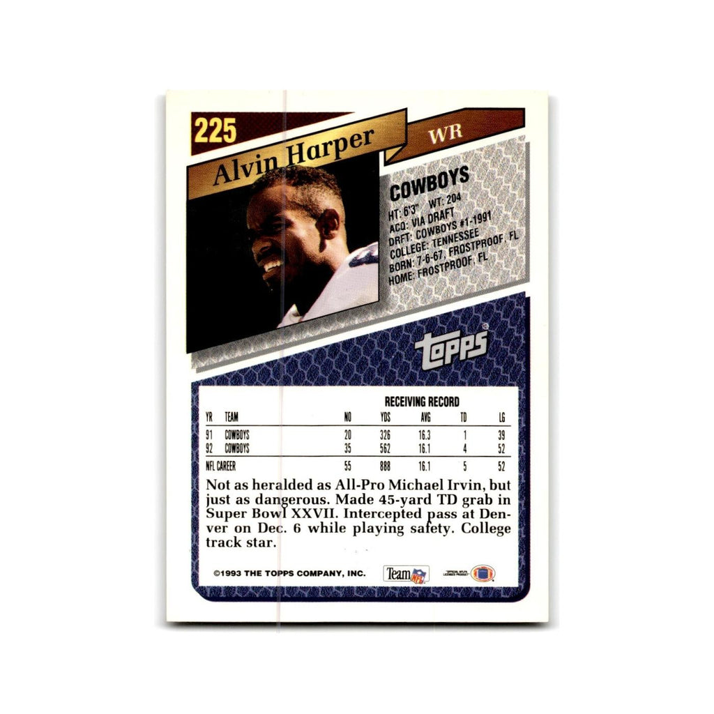 1993 Topps Alvin Harper Cowboys #225