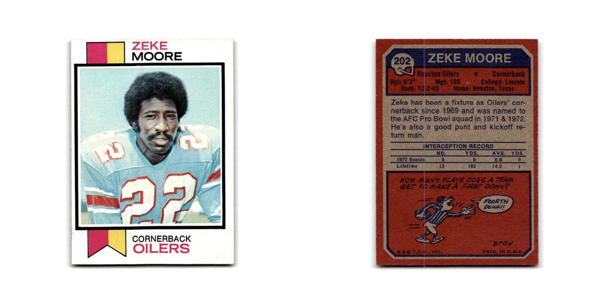 1973 Topps Zeke Moore Houston Oilers #202