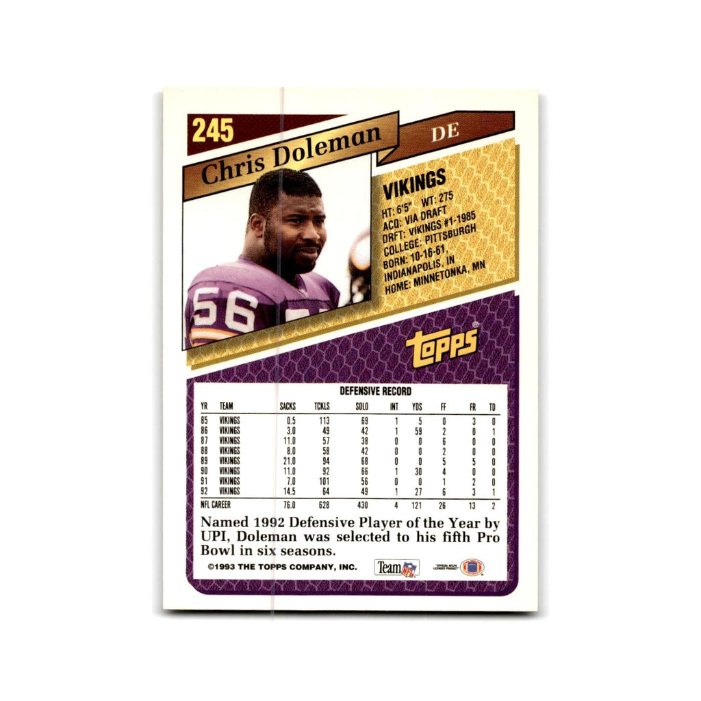 1993 Topps Chris Doleman Vikings #245