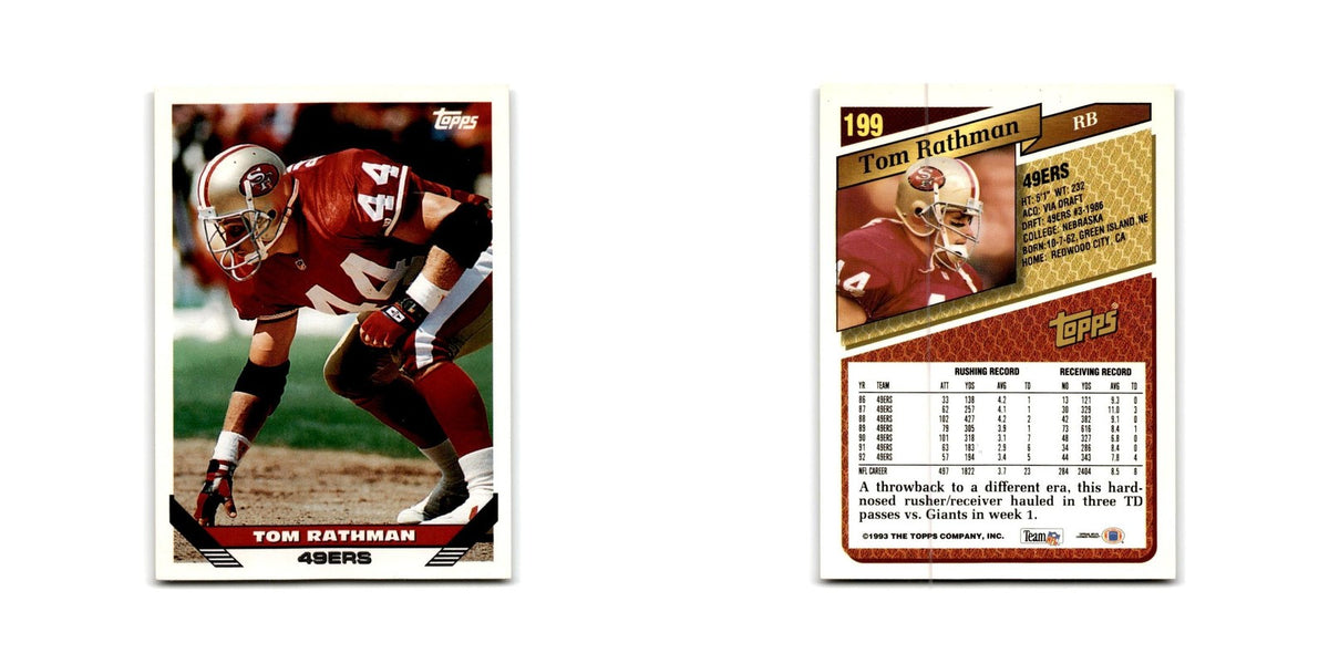 1993 Topps Tom Rathman 49ers #199