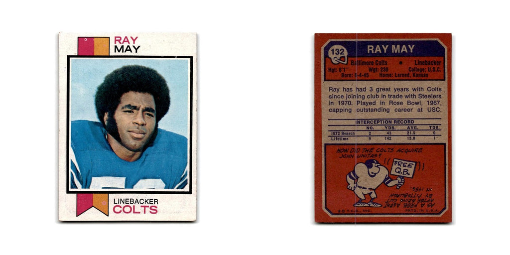1973 Topps Ray May Baltimore Colts #132