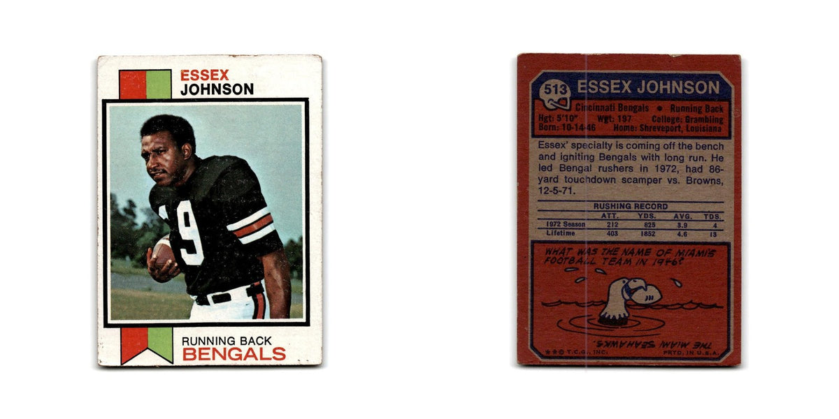 1973 Topps Essex Johnson RC Bengals #513