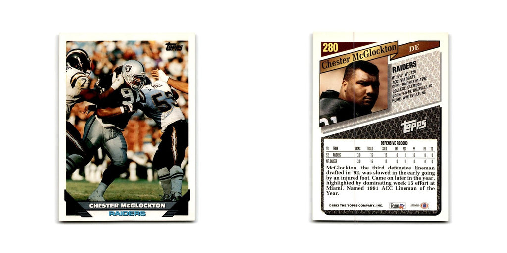 1993 Topps Chester McGlockton Los Angeles Raiders #280