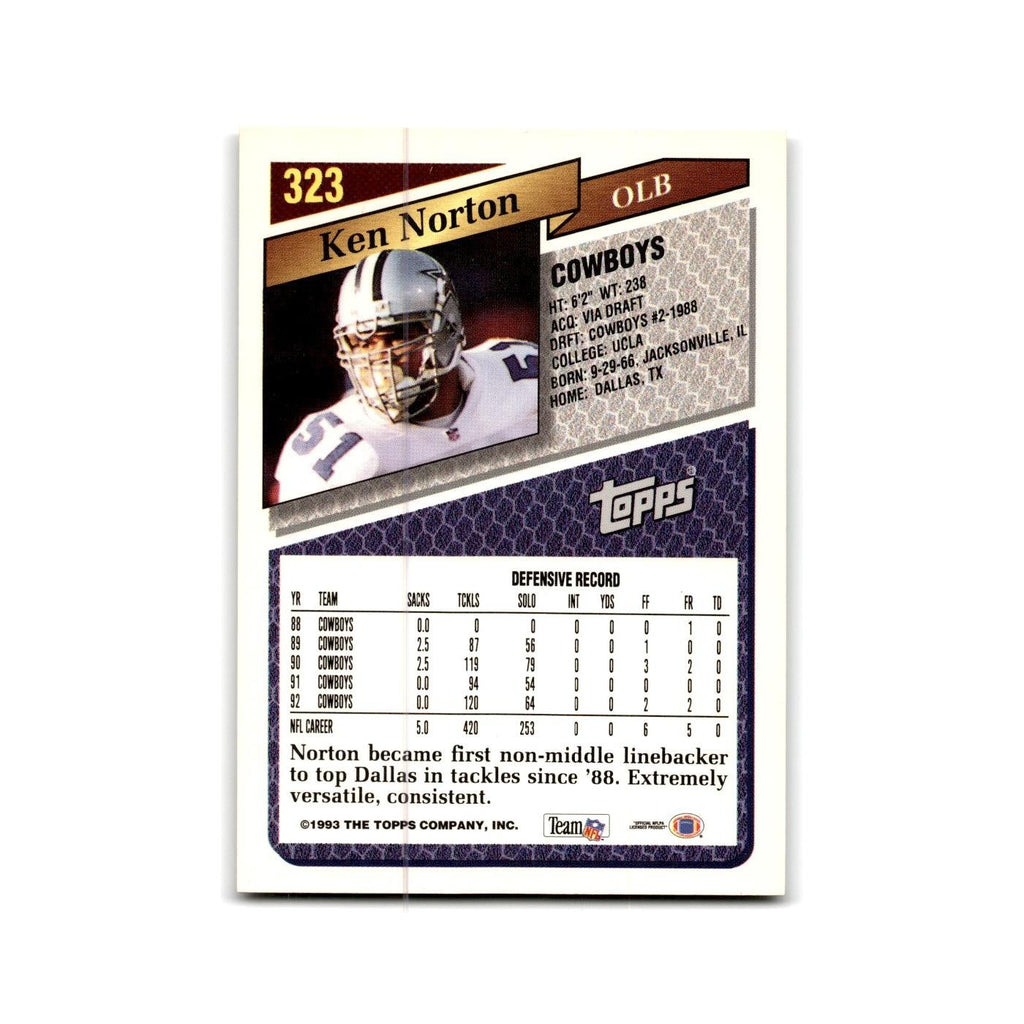 1993 Topps Ken Norton Cowboys #323