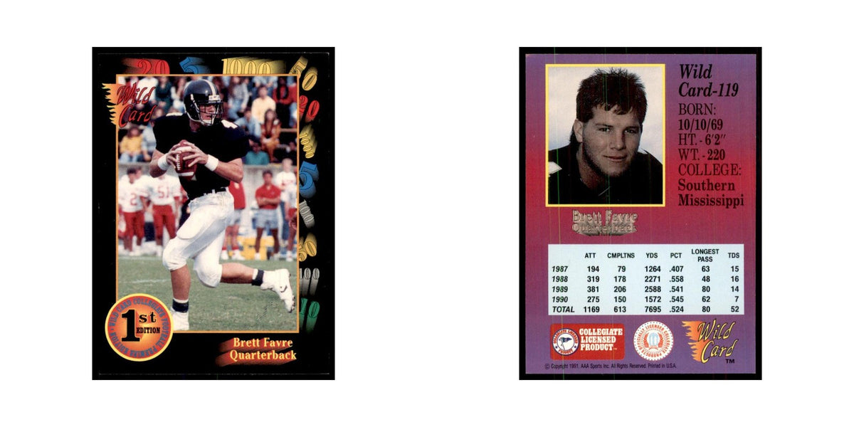 1991 Wild Card Brett Favre Football Cards #119