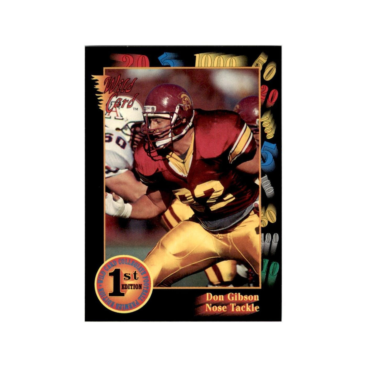 1991 Wild Card Don Gibson Football Cards #121
