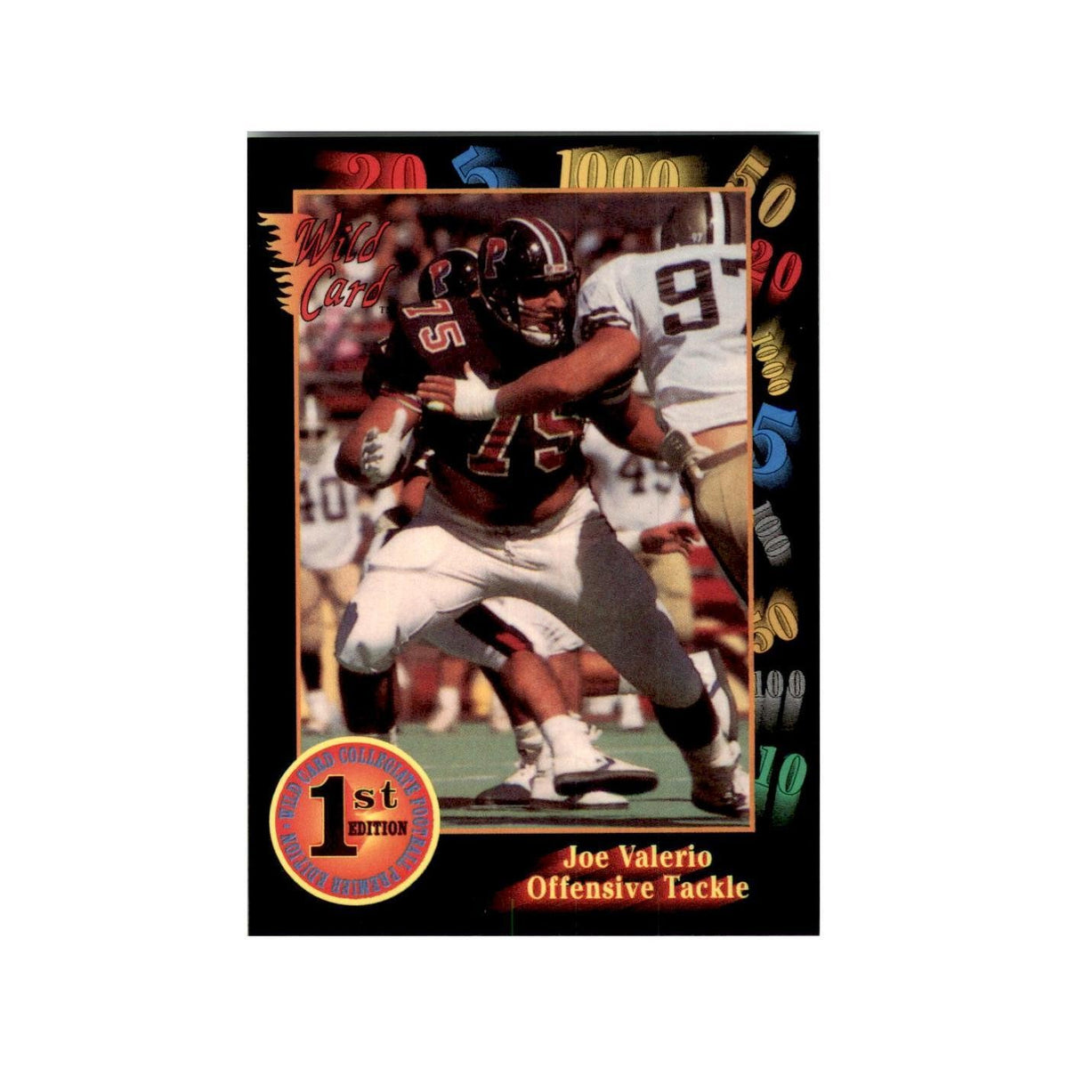 1991 Wild Card Joe Valerio Football Cards #140
