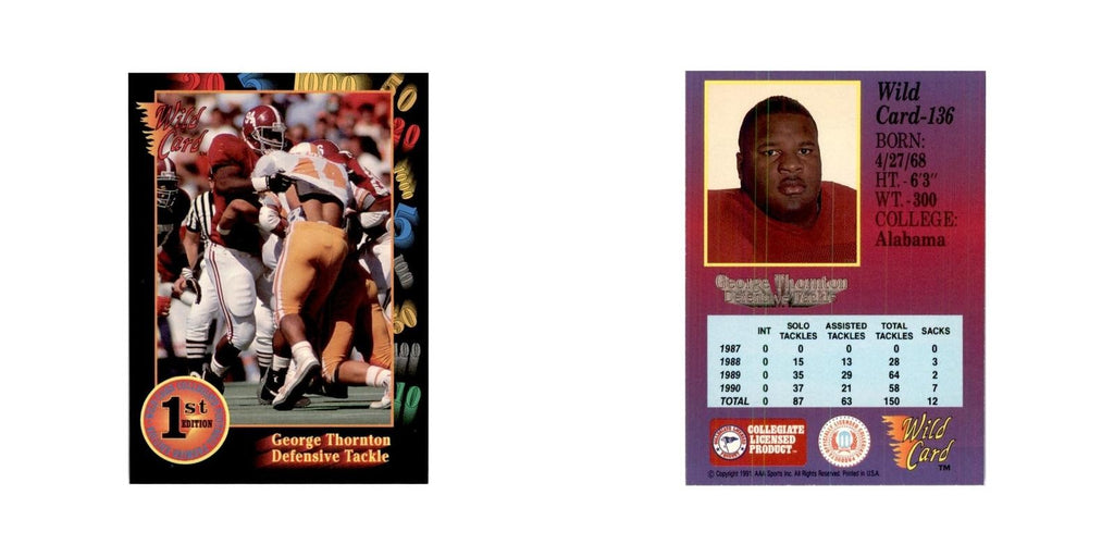 1991 Wild Card George Thornton Football Cards #136