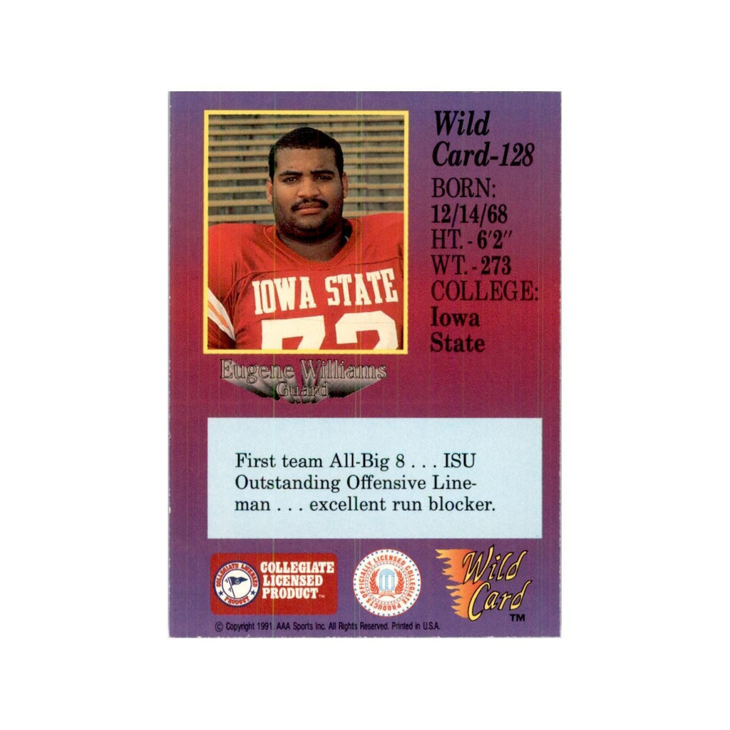 1991 Wild Card Eugene Williams Football Cards #128