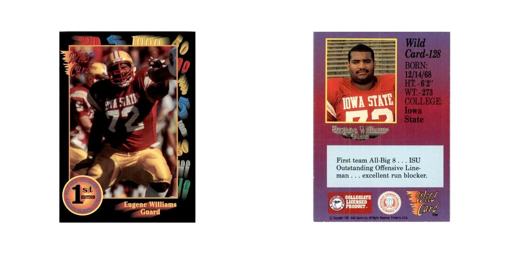 1991 Wild Card Eugene Williams Football Cards #128