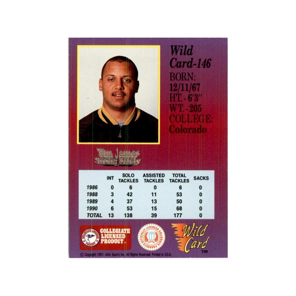 1991 Wild Card Tim James Football Cards #146
