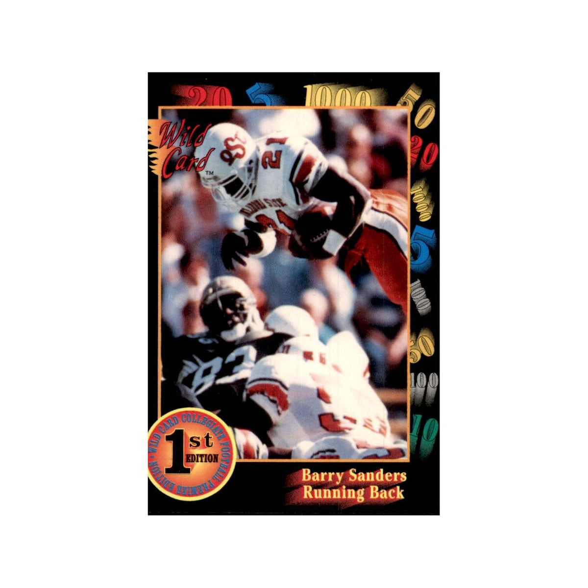 1991 Wild Card Barry Sanders Football Cards #106