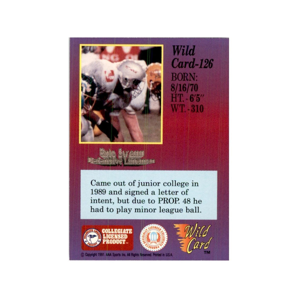 1991 Wild Card Eric Swann Football Cards #126