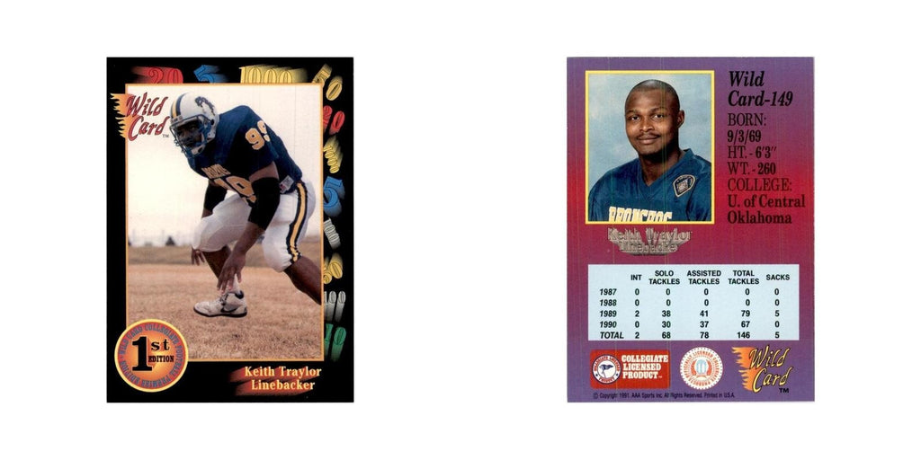 1991 Wild Card Keith Traylor Football Cards #149