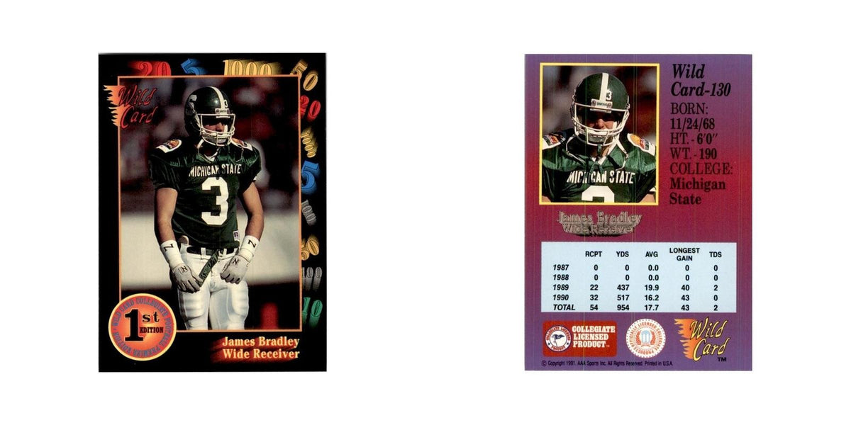 1991 Wild Card James Bradley Football Cards #130