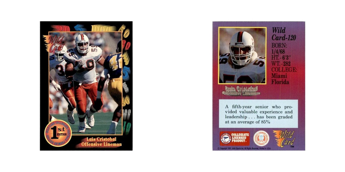 1991 Wild Card Luis Cristobal Football Cards #120