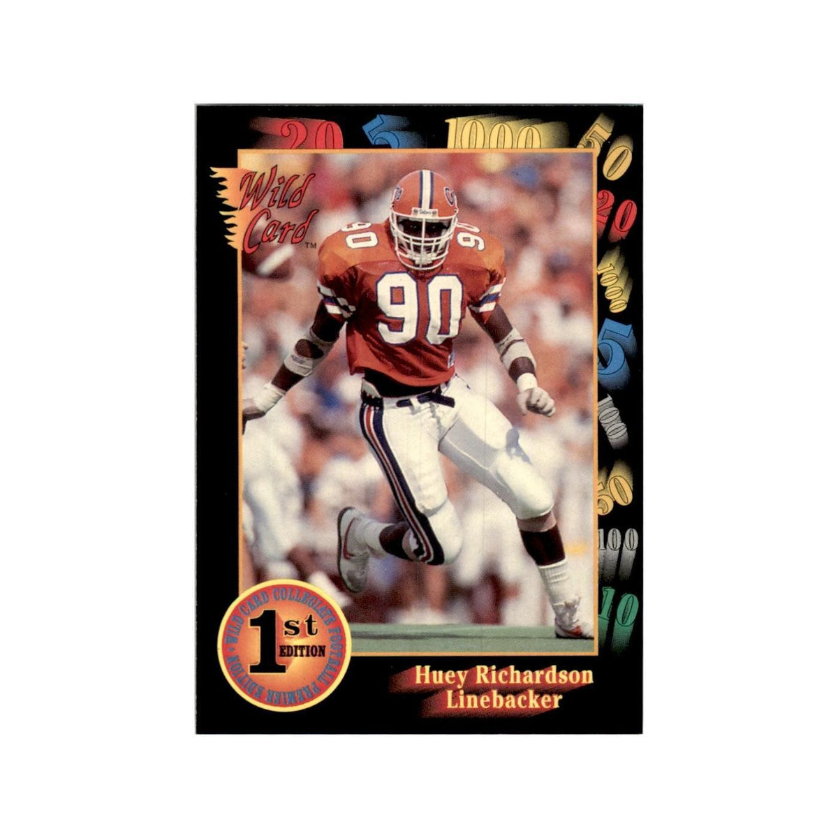 1991 Wild Card Huey Richardson Football Cards #123
